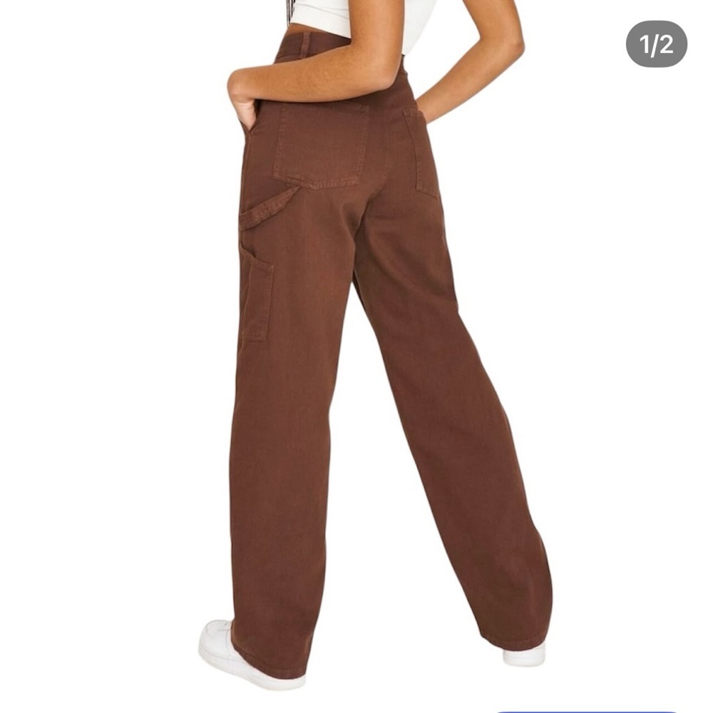 Garage High Waisted Brown Cargo Pants